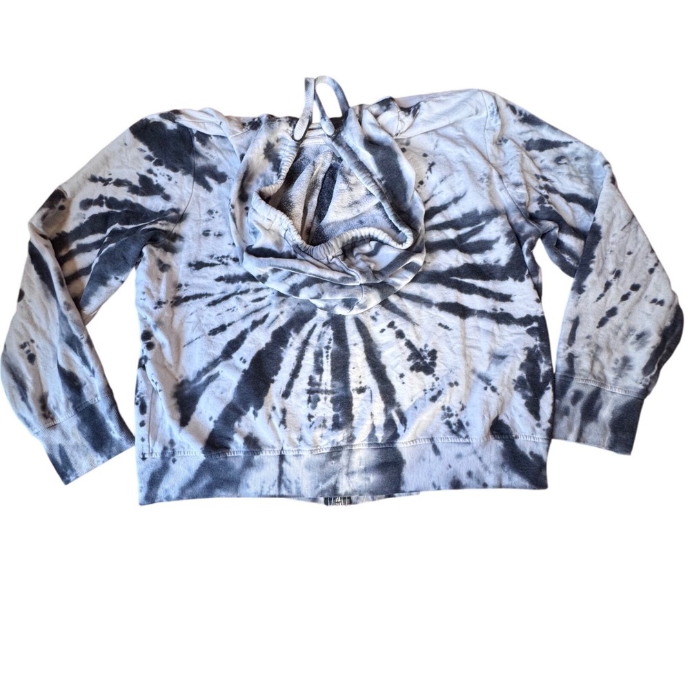 No Boundaries Black White Tie Dye Zip Up Hoodie Juniors XL‎ 15-17